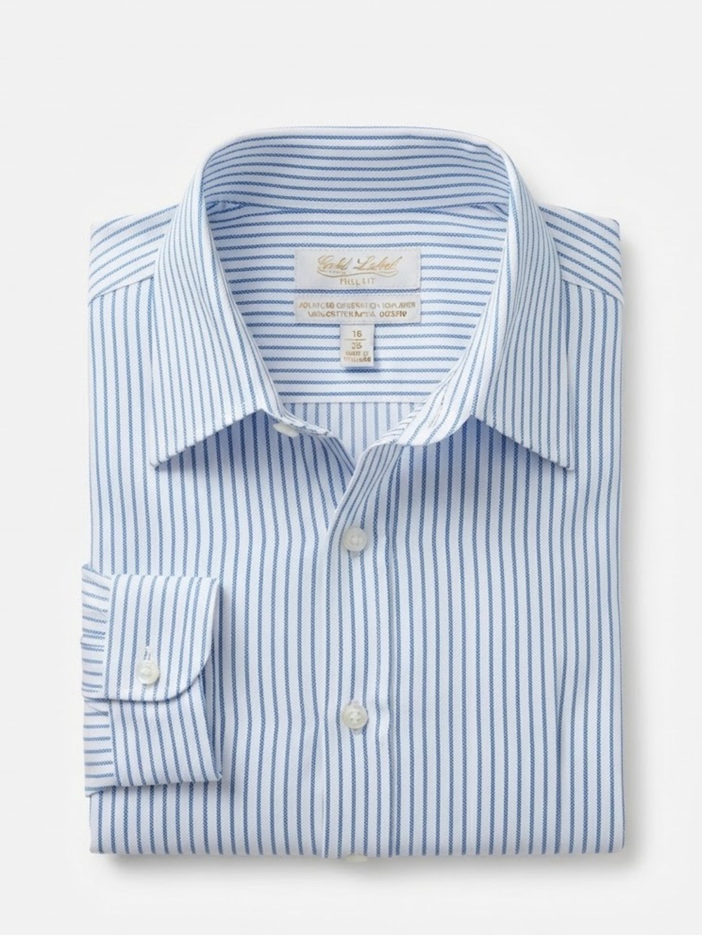 Roundtree & Yorke Gold Label Full Fit Non-Iron Royal Oxford Striped Dress Shirt
